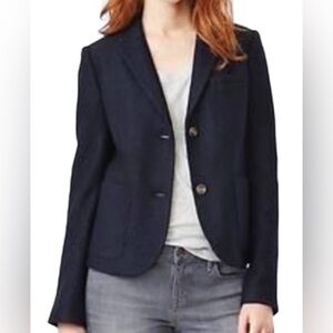 Gap The Academy Blazer Wool Blend in Navy Blue Size 4